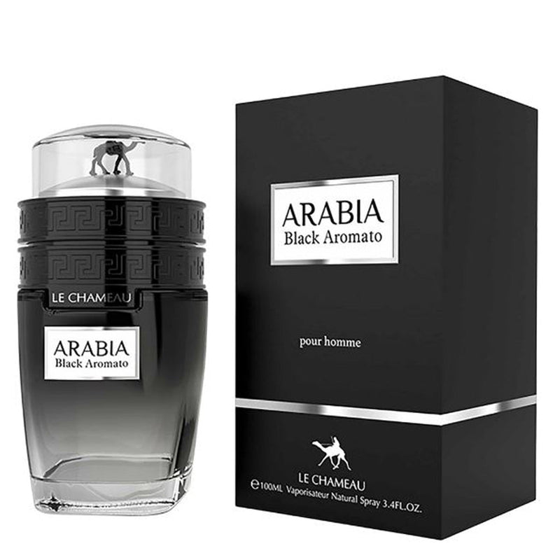 Elegant packaging of Le Chameau Arabia Black Aromato Eau de Parfum